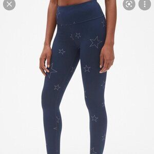 GapFit Winterbrush High Rise Reflective Star Print Full Length Leggings XXL NWT